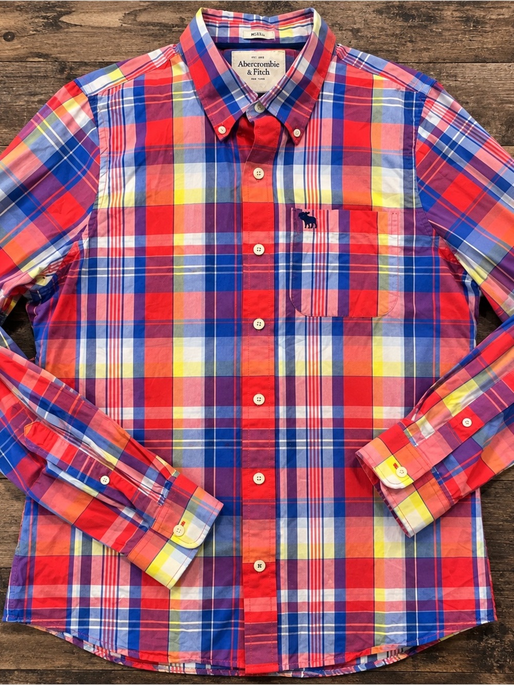 Abercrombie & Fitch Multicolor Plaid Button-Down Shirt